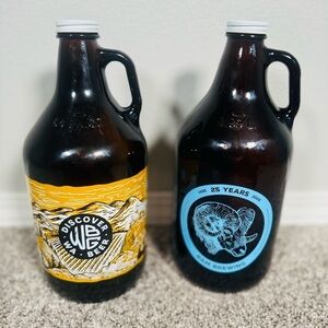 2x Ram Brewing Beer Growler Glass Jug Brewing Water Man Cave Decor 2020 2021